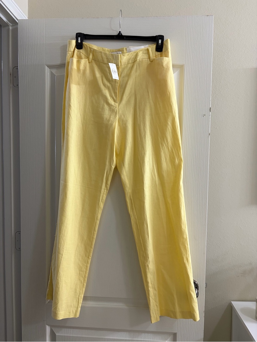NWT Cato Yellow Linen Blend Trousers Straight Leg Pants Size 14 - Picture 1 of 4